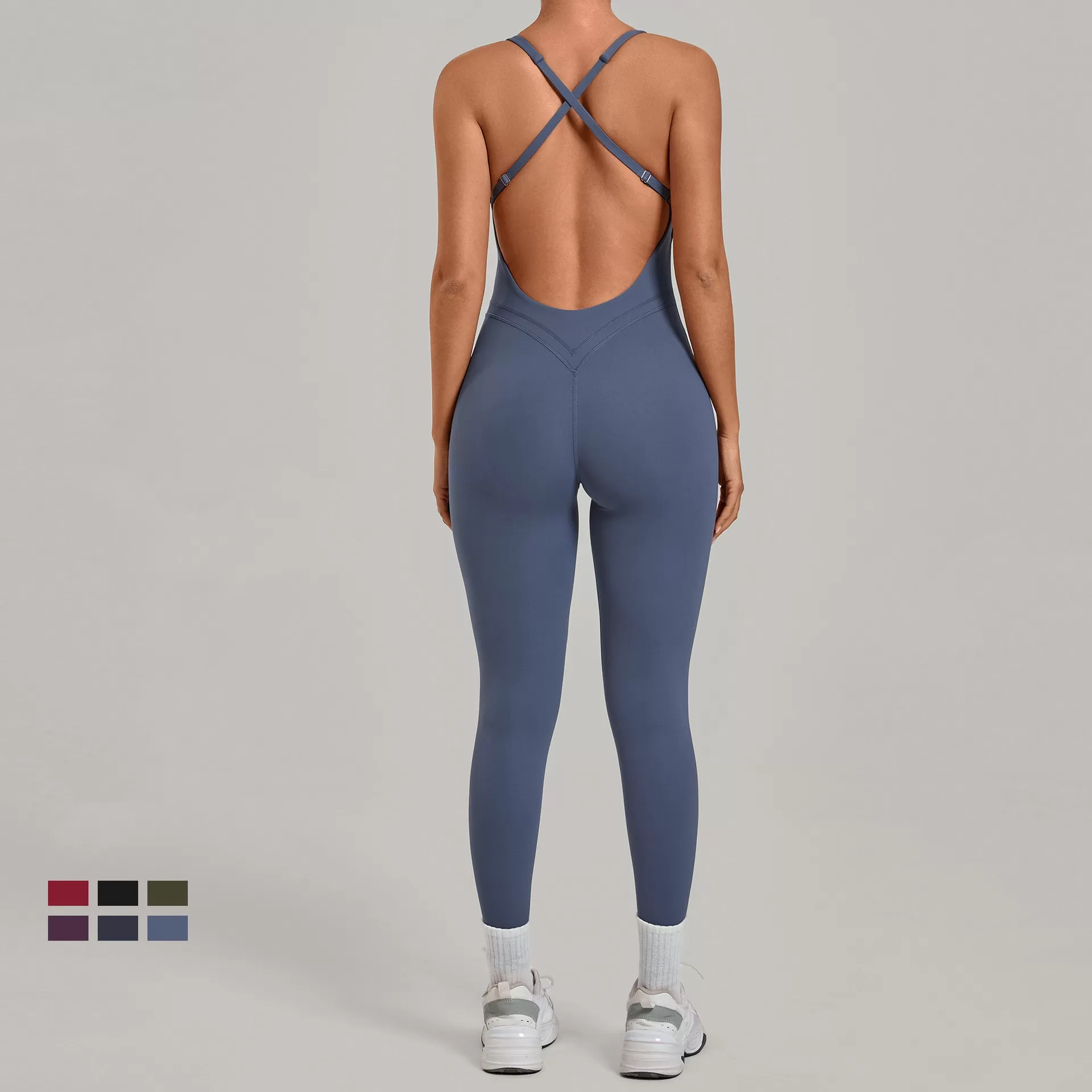 Women Gym Quick Dry One Piece Sports Yoga Jumpsuit Fitness Sleeveless Backless Bodysuits Playsuits for Ladies FGB12150