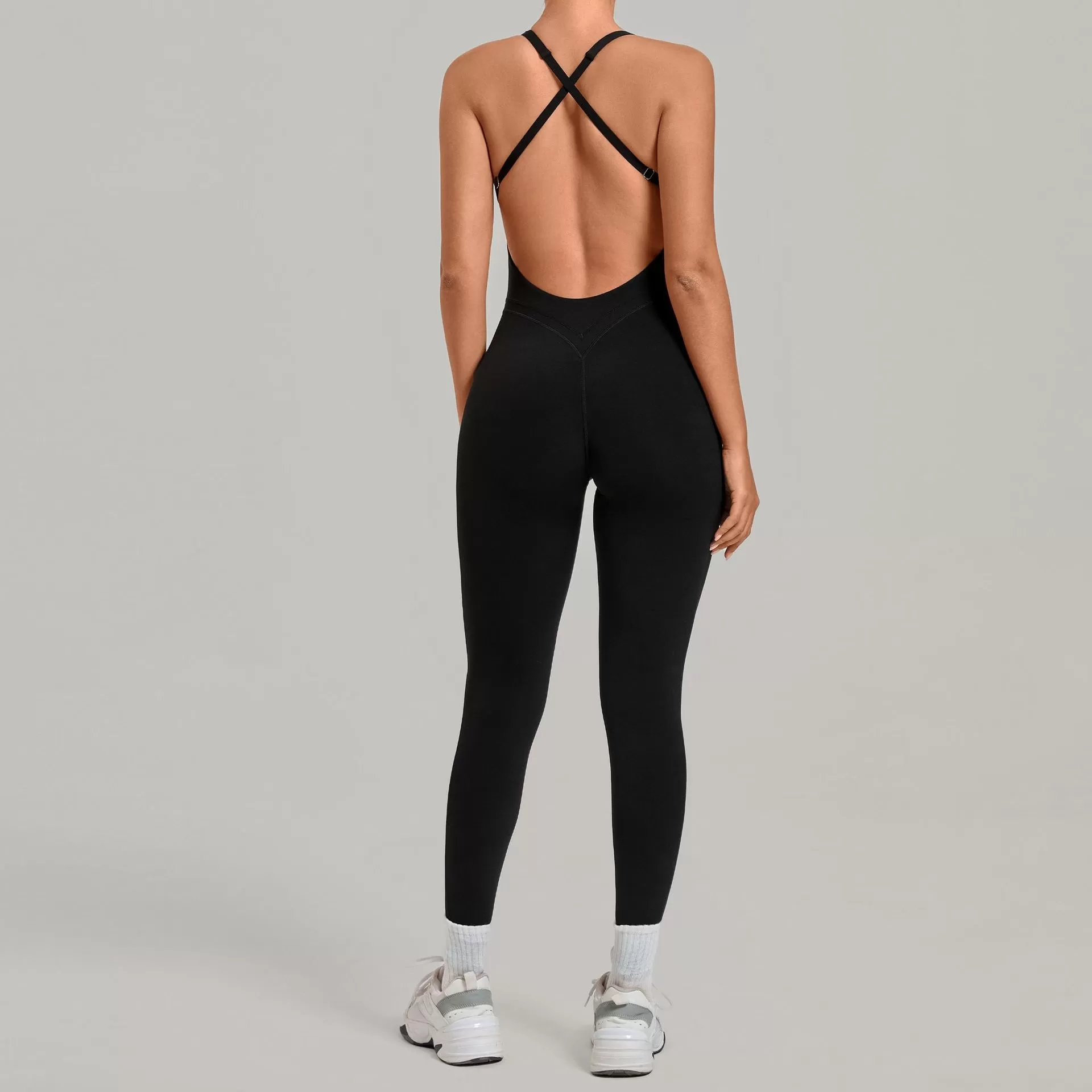 Women Gym Quick Dry One Piece Sports Yoga Jumpsuit Fitness Sleeveless Backless Bodysuits Playsuits for Ladies FGB12150