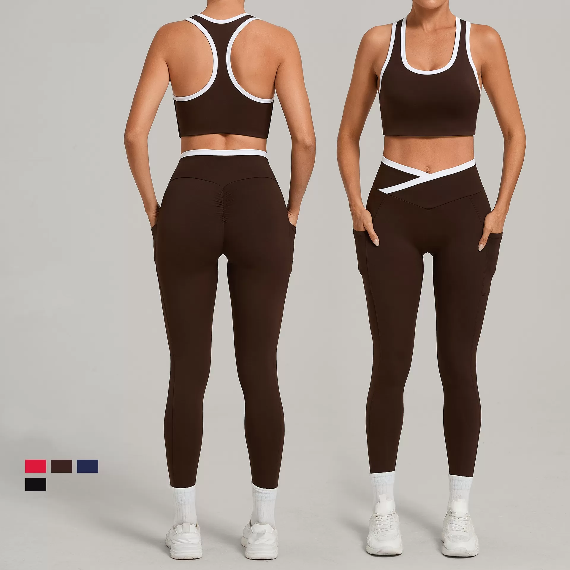 Women Yoga Set 2 Pcs Sports Fashion Elastic Waist Fitness Custom Yoga Set for Sale Women Fitness Women's Sets FGB4012+28402