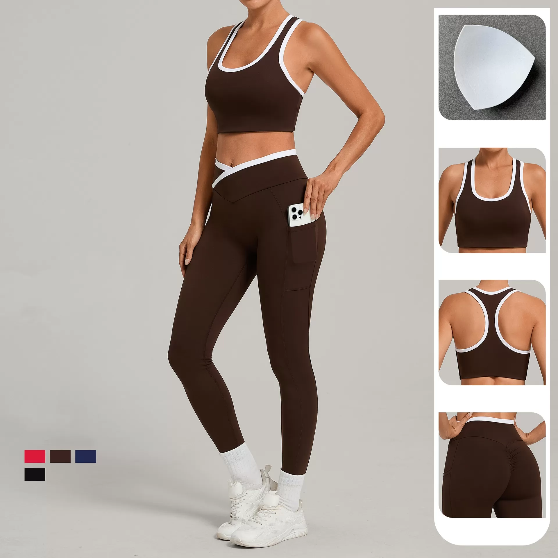 Women Yoga Set 2 Pcs Sports Fashion Elastic Waist Fitness Custom Yoga Set for Sale Women Fitness Women's Sets FGB4012+28402