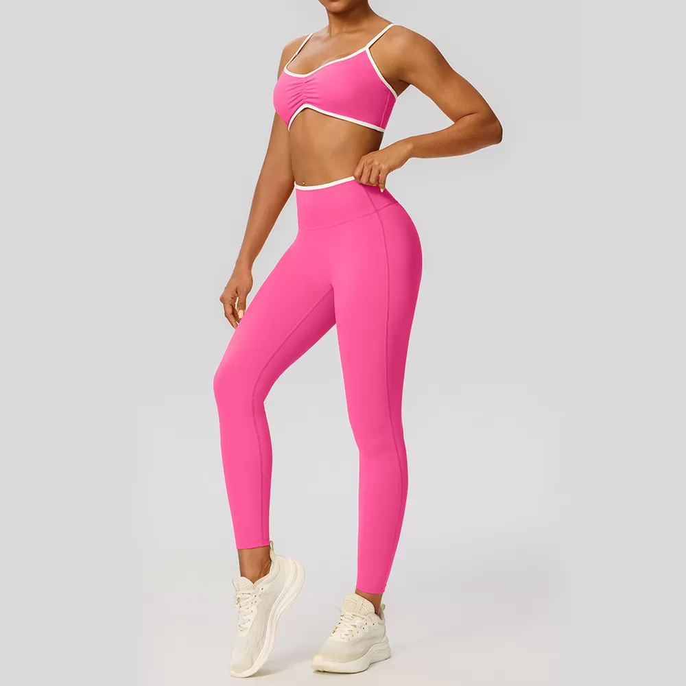 Spandex Nylon Womens Sports Set Breathable Quick Dry Fitness Yoga Sets Casual Gym Womens Sets FGB52745+52347