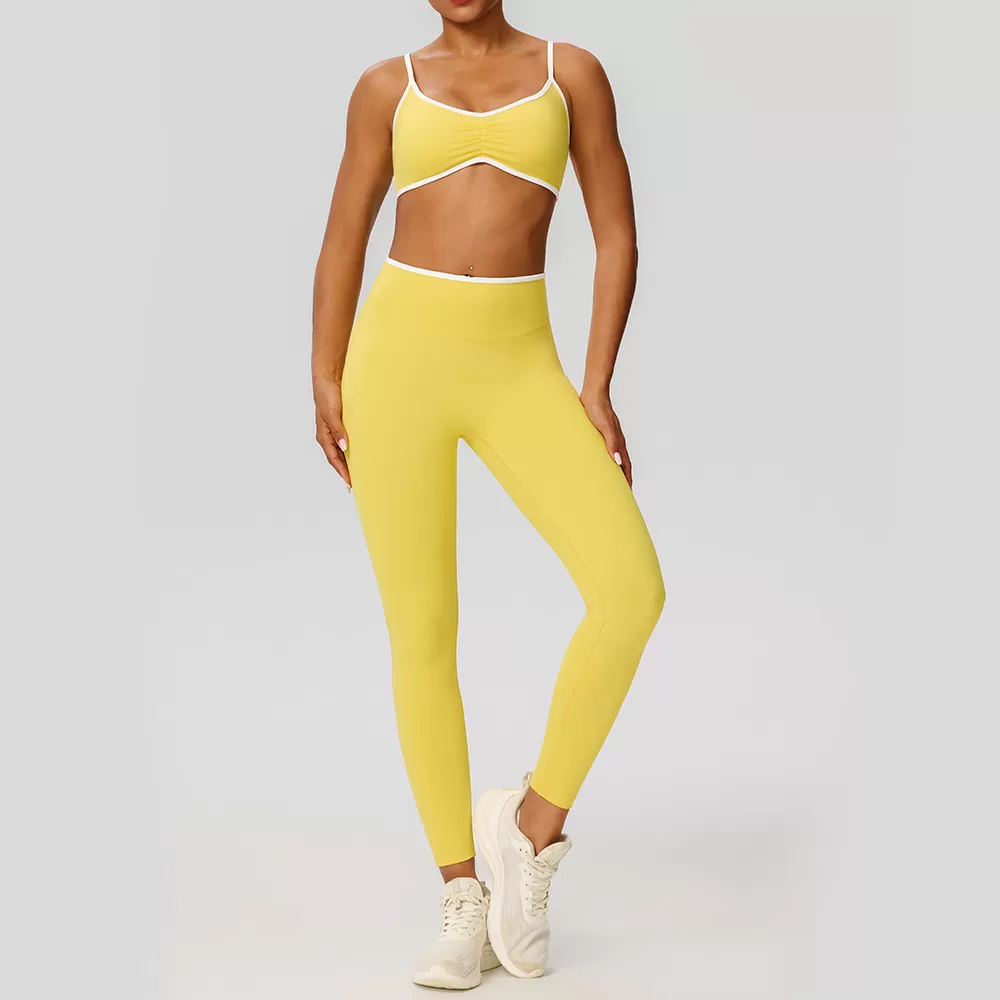 Spandex Nylon Womens Sports Set Breathable Quick Dry Fitness Yoga Sets Casual Gym Womens Sets FGB52745+52347