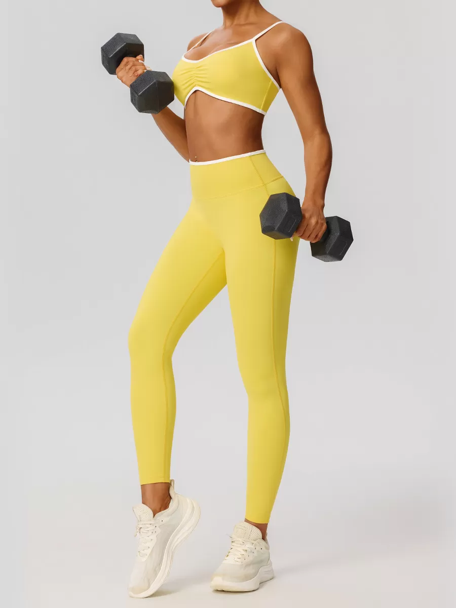 Spandex Nylon Womens Sports Set Breathable Quick Dry Fitness Yoga Sets Casual Gym Womens Sets FGB52745+52347