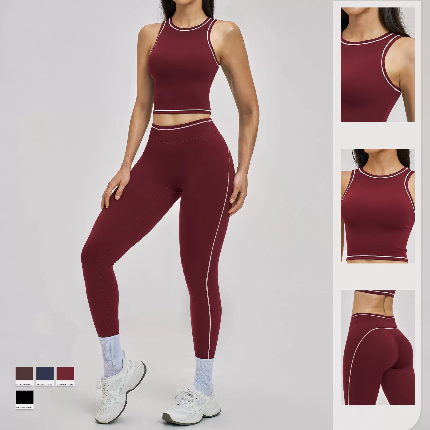 Women Fitness Sets Quick Drying Beauty Back Yoga Bra High Waist Hip Leggings Gym Sets for Women FGBTZ3562