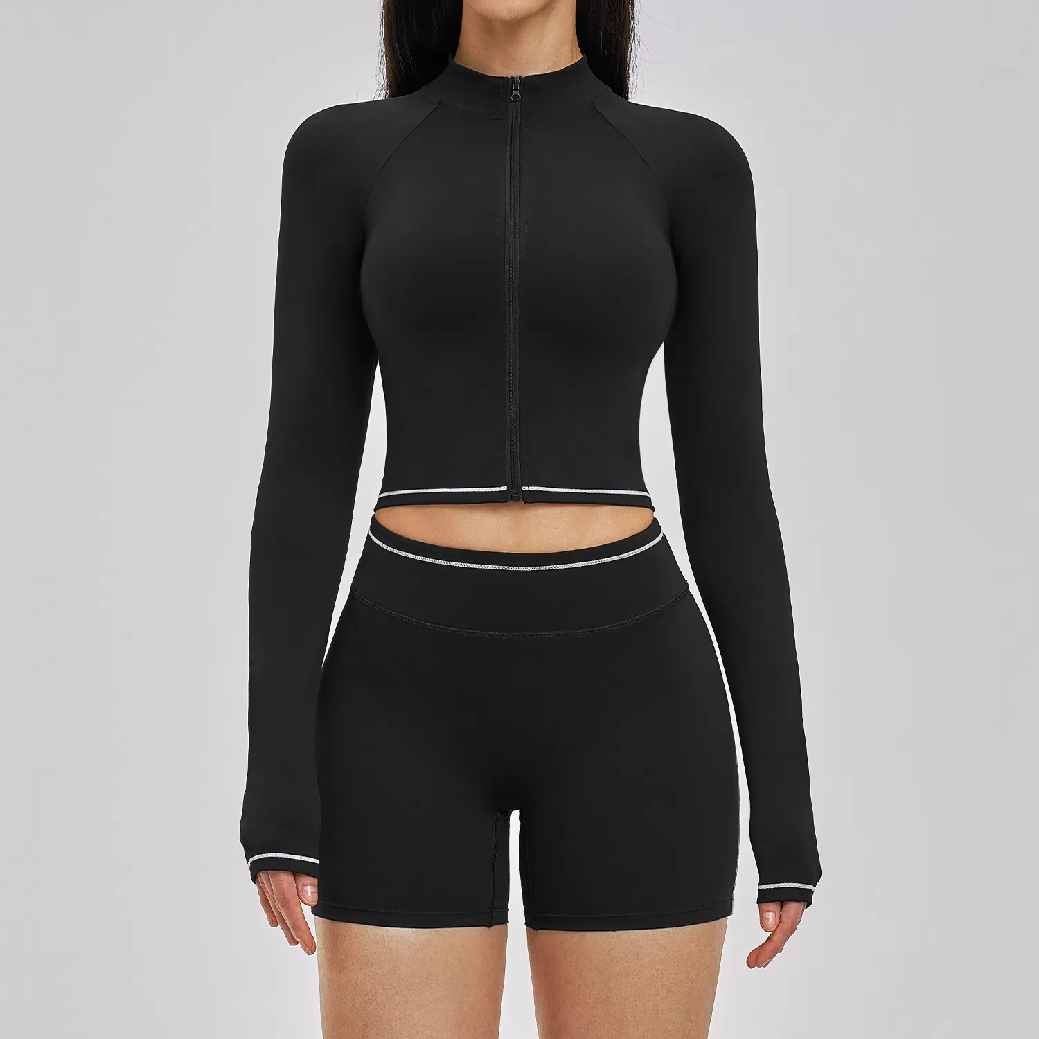 Custom Yoga Sets for Women Shorts Workout Running Activewear Gym Wear Yoga Jacket Set FGBTZ3562