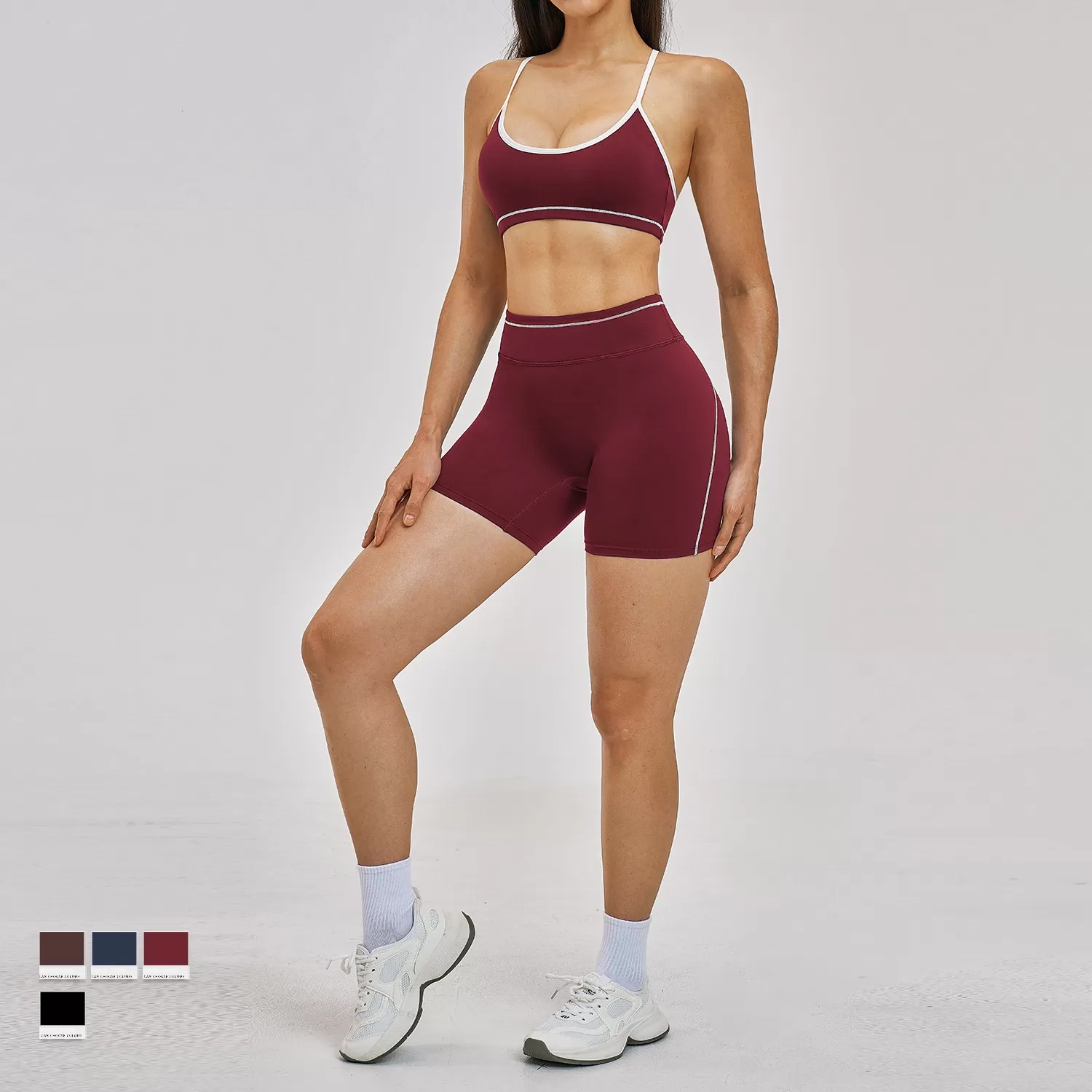 Gym Fitness Top Sports Bra Workout Shorts Wear Women's 2pcs Yoga Set FGBTZ3562