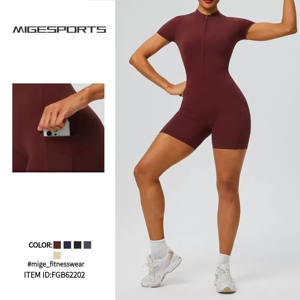 Tummy Control Yoga Jumpsuit High Elasticity Women Gym Clothing Workout Butt-lifting 1 Piece Yoga Jumpsuit FGB62202