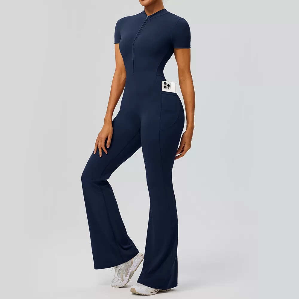 Women's Zip-Up Yoga Bodysuit Gym Jumpsuit for Sports & Fitness Naked Feeling Bodysuits Jumpsuits FGB62203