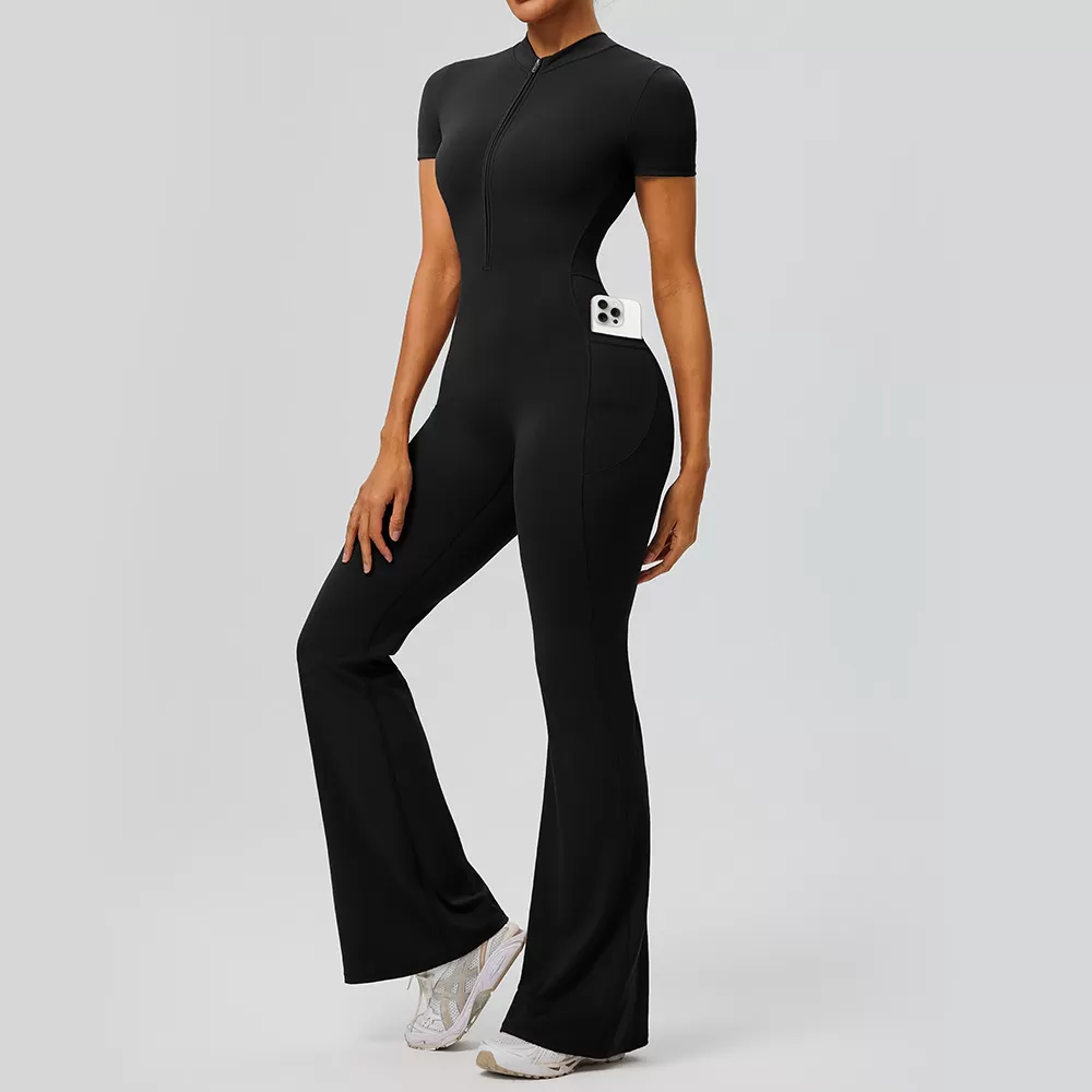 Women's Zip-Up Yoga Bodysuit Gym Jumpsuit for Sports & Fitness Naked Feeling Bodysuits Jumpsuits FGB62203