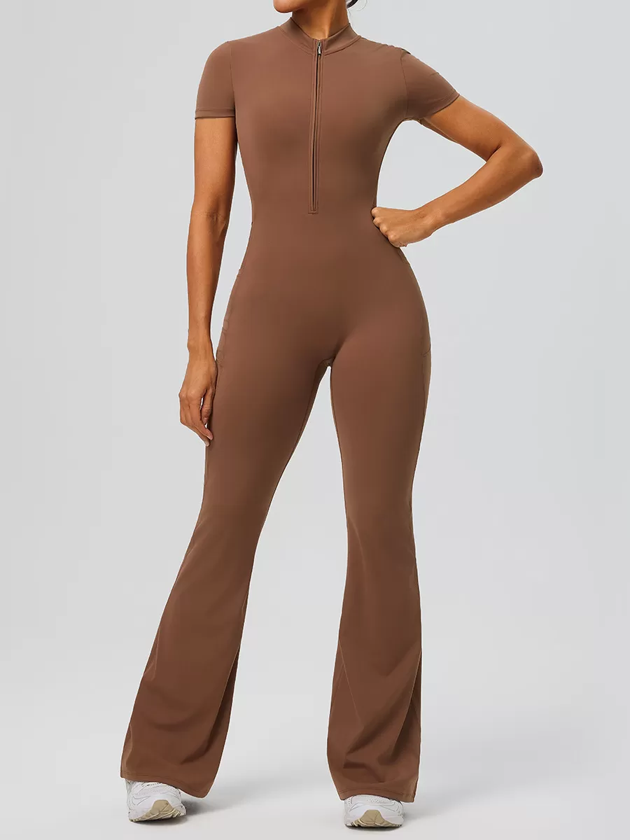 Women's Zip-Up Yoga Bodysuit Gym Jumpsuit for Sports & Fitness Naked Feeling Bodysuits Jumpsuits FGB62203