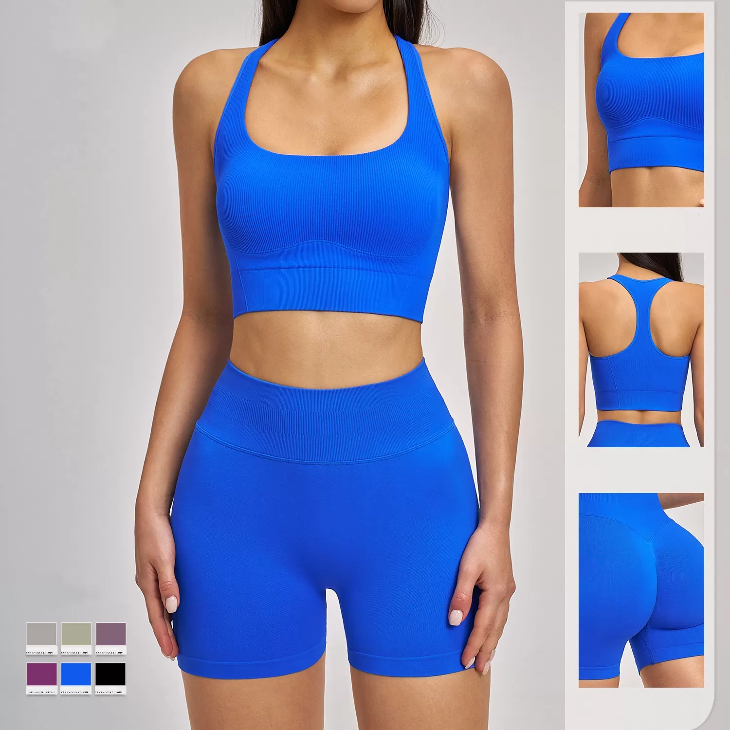 Custom Newest Sleeveless Bra Short Sports Athletic Women Quick Dry Great Elastic Workout Clothing Yoga Wear Sets FGBTZ5518