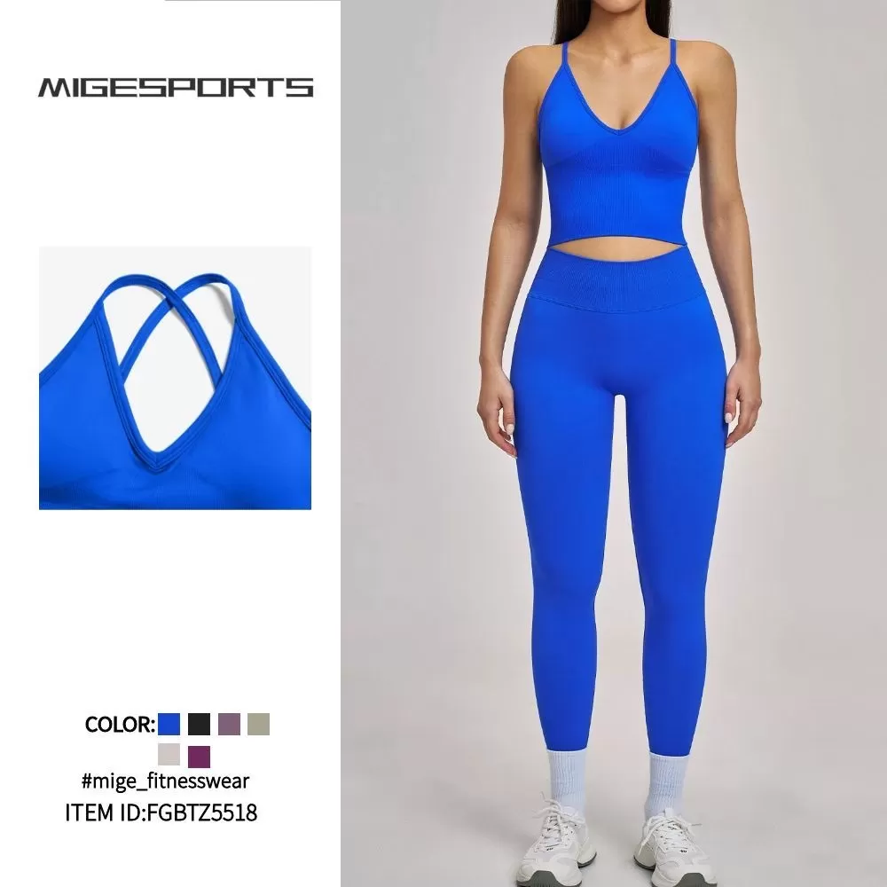 Active Yoga Sets Women Seamless Comfortable Fitness Workout Outfit High Waist Leggings Yoga Set FGBTZ5518
