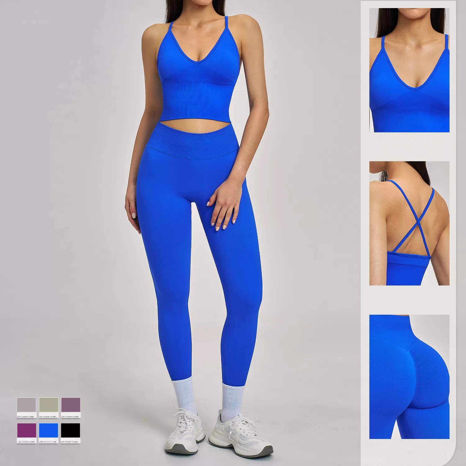 Active Yoga Sets Women Seamless Comfortable Fitness Workout Outfit High Waist Leggings Yoga Set FGBTZ5518