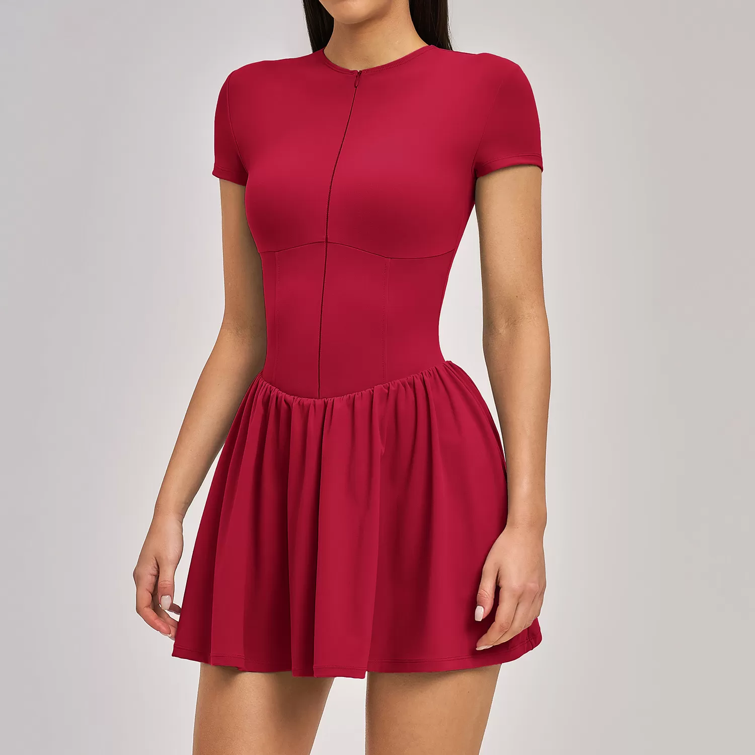 Women's Summer Short Sleeve Sports Workout Dresses New Stretch  Golf Tennis Dresses FGBFLT9576