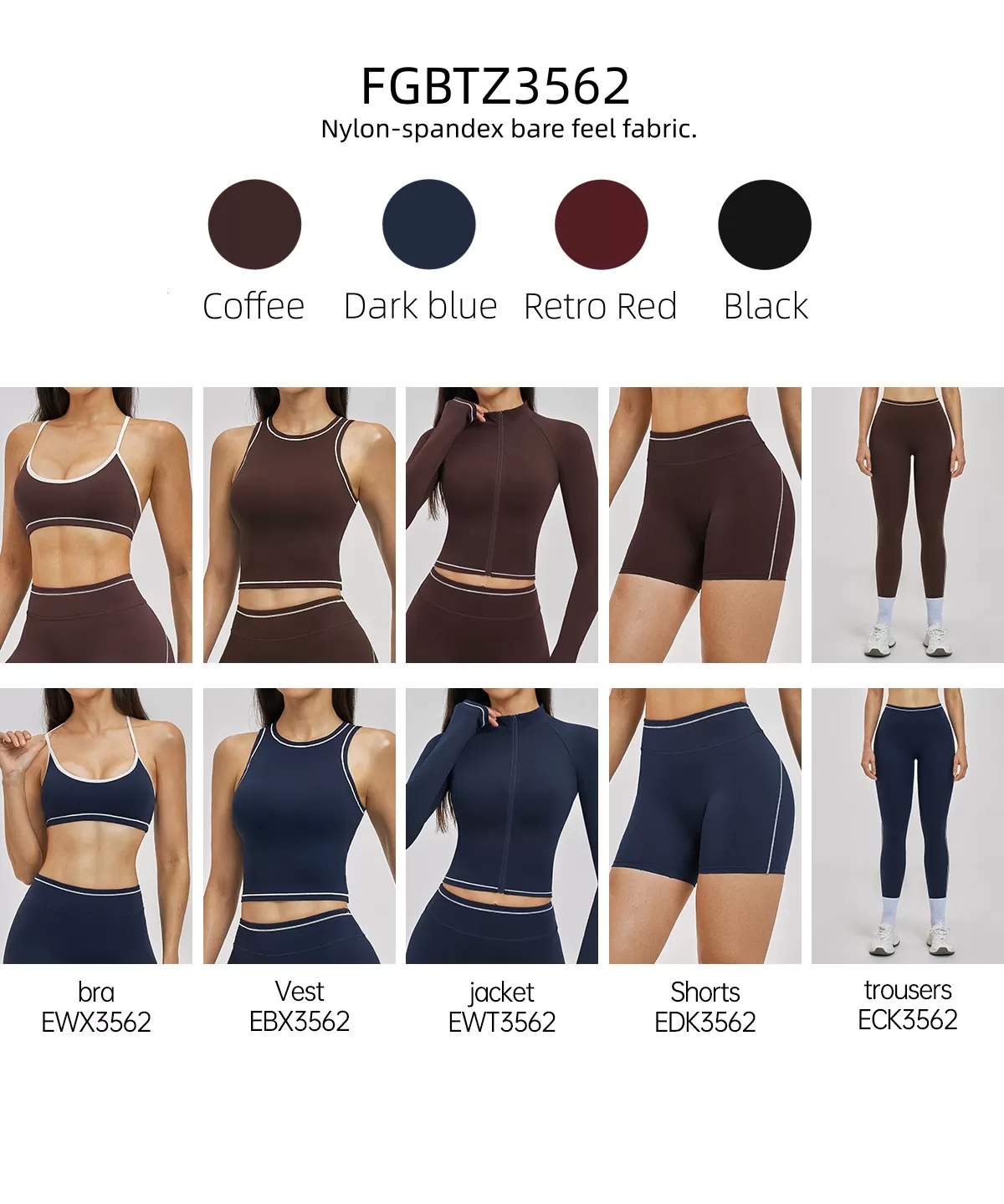 New Arrival: FGBTZ3562 Yoga 6-Piece Activewear Set