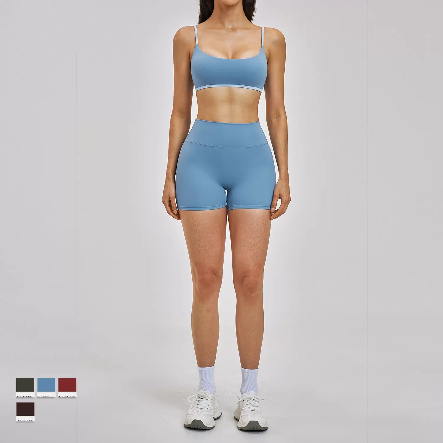 Women Yoga Shorts Bra Set Four-Way Stretch Breathable 2-Piece Workout Set FGBTZ6116