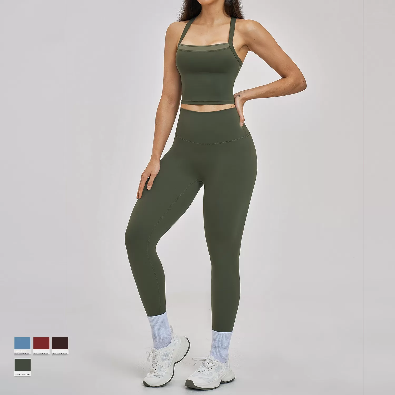 Womens Workout Clothing Sports Singlets Leggings 2 Piece Suit Gym Fitness Sets Yoga Set  FGBTZ6116