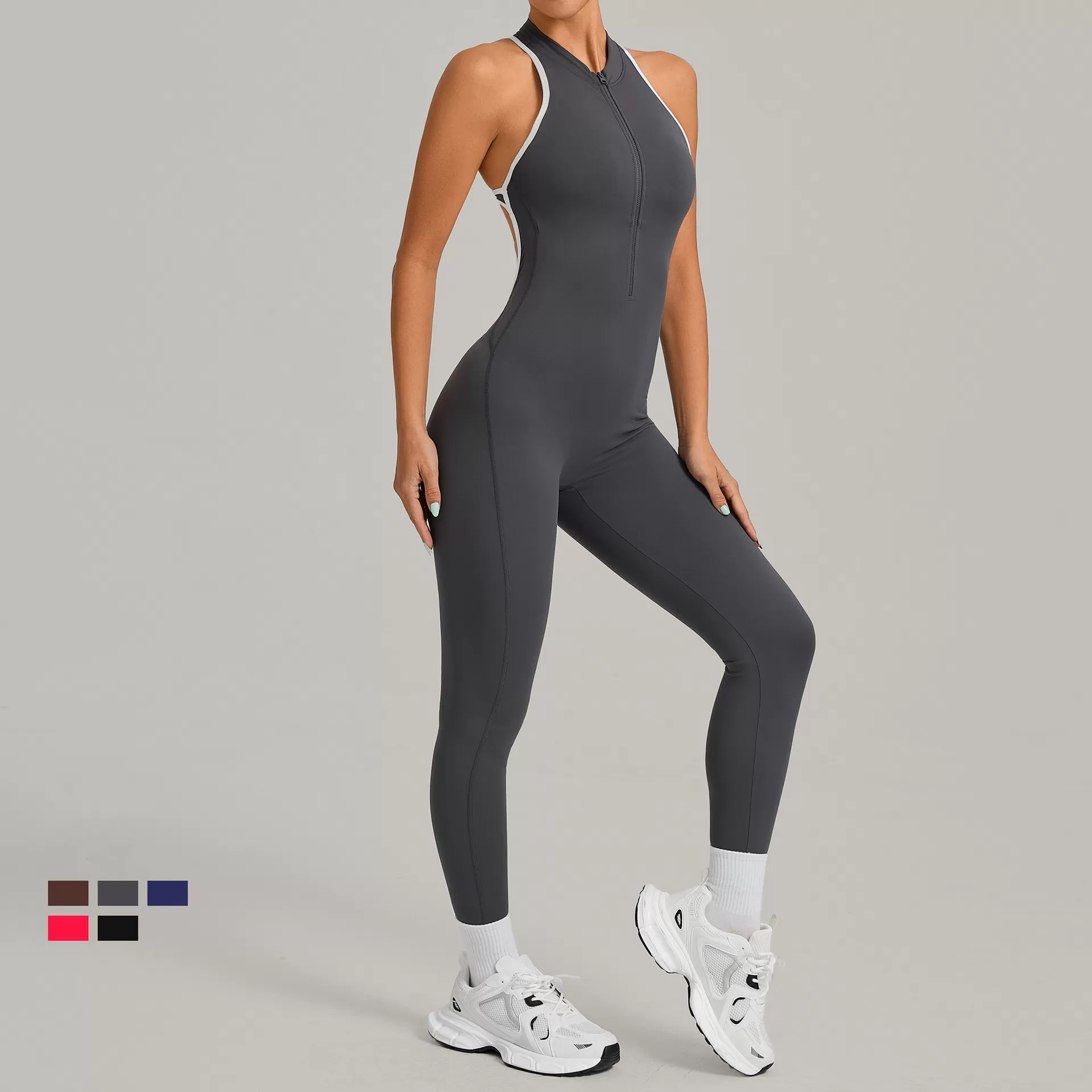 Women's Gym Jumpsuit Zip up Sports Bodysuits Jumpsuits Activewear Yoga Jumpsuits One Piece FGB26231