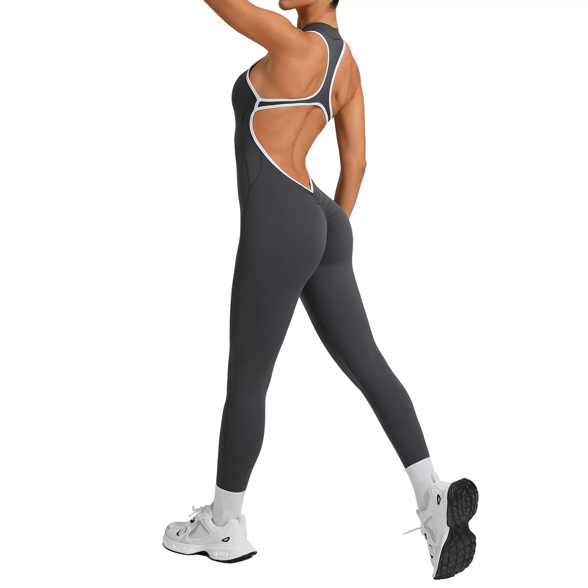 Women's Gym Jumpsuit Zip up Sports Bodysuits Jumpsuits Activewear Yoga Jumpsuits One Piece FGB26231