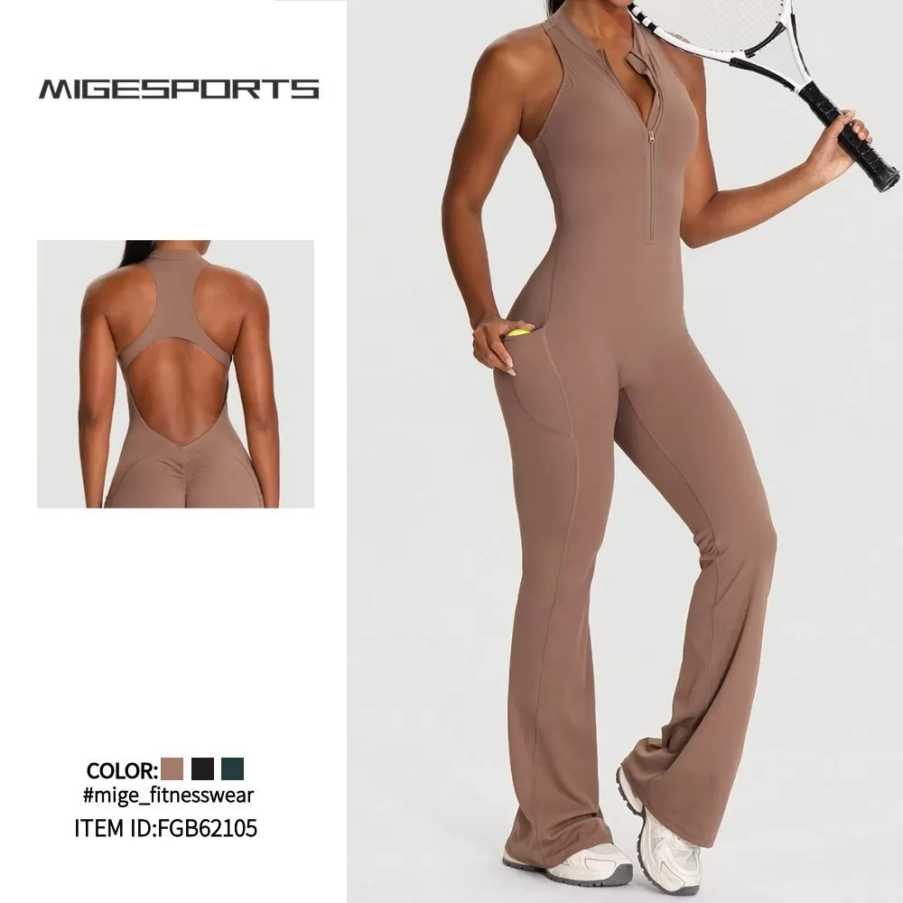 Yoga Clothes Set High Strength Workout Wear Women Gym One Piece Yoga Sports Jumpsuit FGB62105
