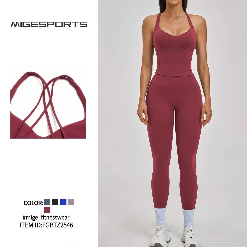 Women Yoga Sets Fitness Sportswear Bra Workout Gym Yoga Sport Bra and Legging Yoga Pants Set FGBTZ2546