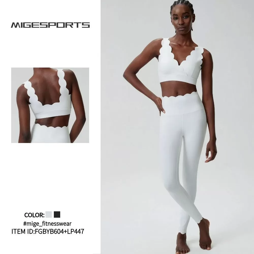 Tights Yoga Sets Fitness Women Sport Outfit Wholesale Sports Clothing Running Wear Leggings Set Women's Gym Clothes Yoga Clothes FGBYB604+LP447