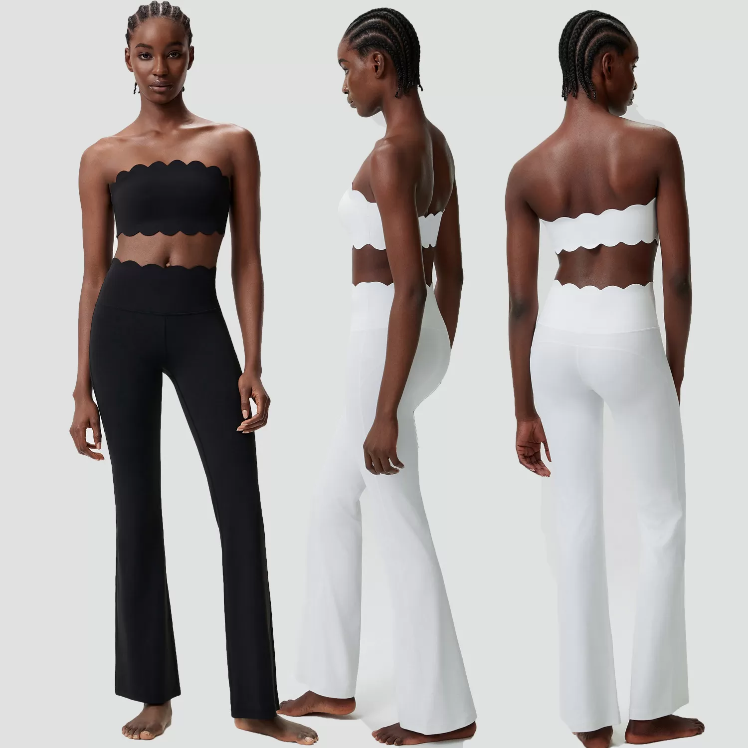 Activewear Two Piece Gym Sports Workout Wear Custom Logo Active Wear Gym Fitness Clothes Yoga Set Women FGBYB608+LP641