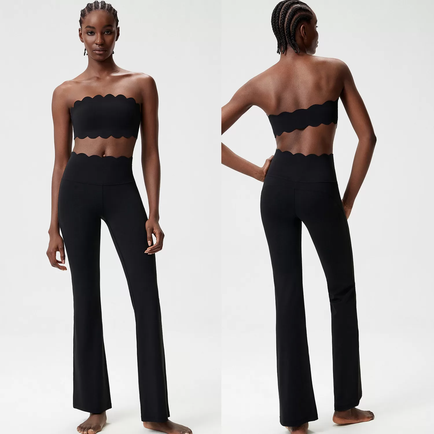 Activewear Two Piece Gym Sports Workout Wear Custom Logo Active Wear Gym Fitness Clothes Yoga Set Women FGBYB608+LP641