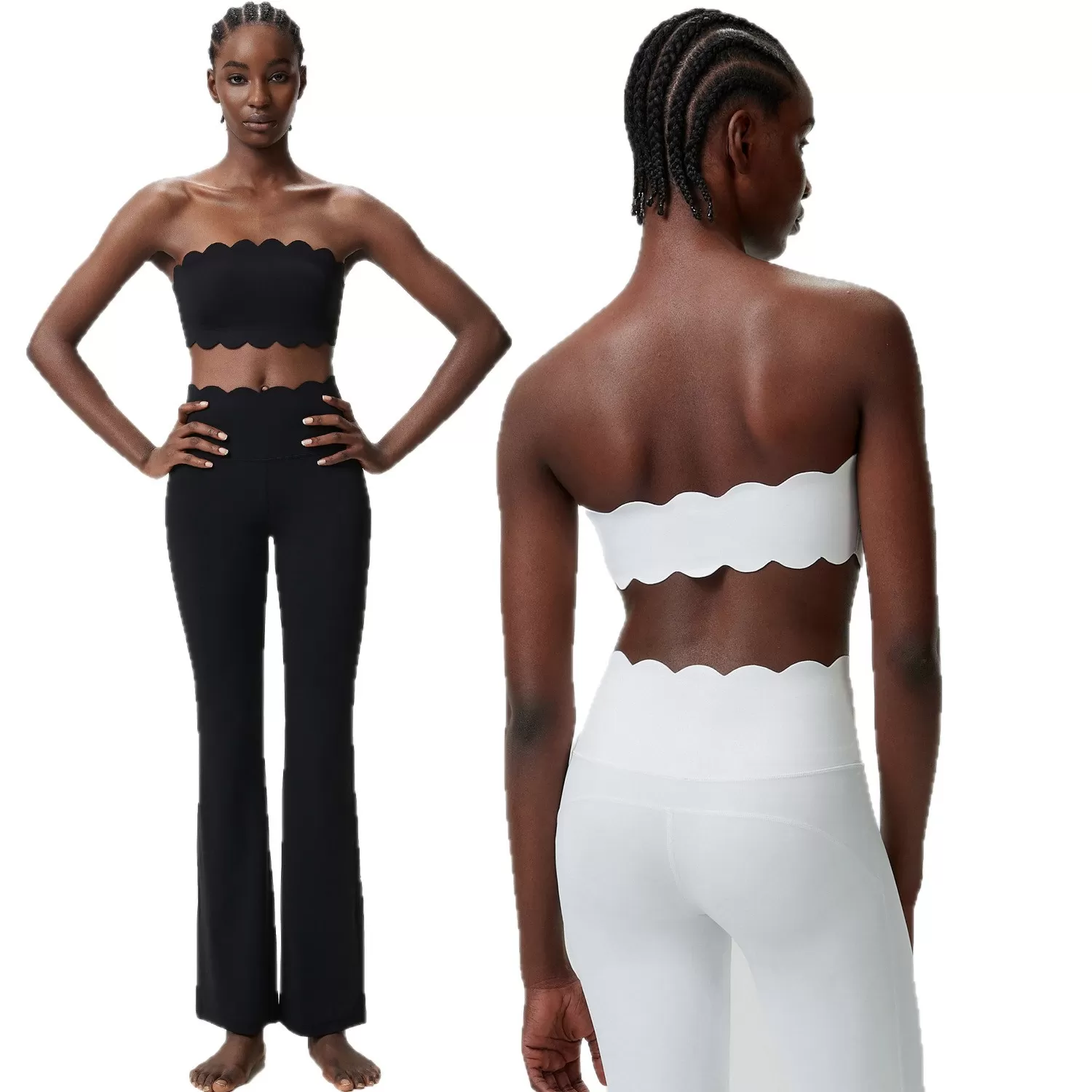 Activewear Two Piece Gym Sports Workout Wear Custom Logo Active Wear Gym Fitness Clothes Yoga Set Women FGBYB608+LP641