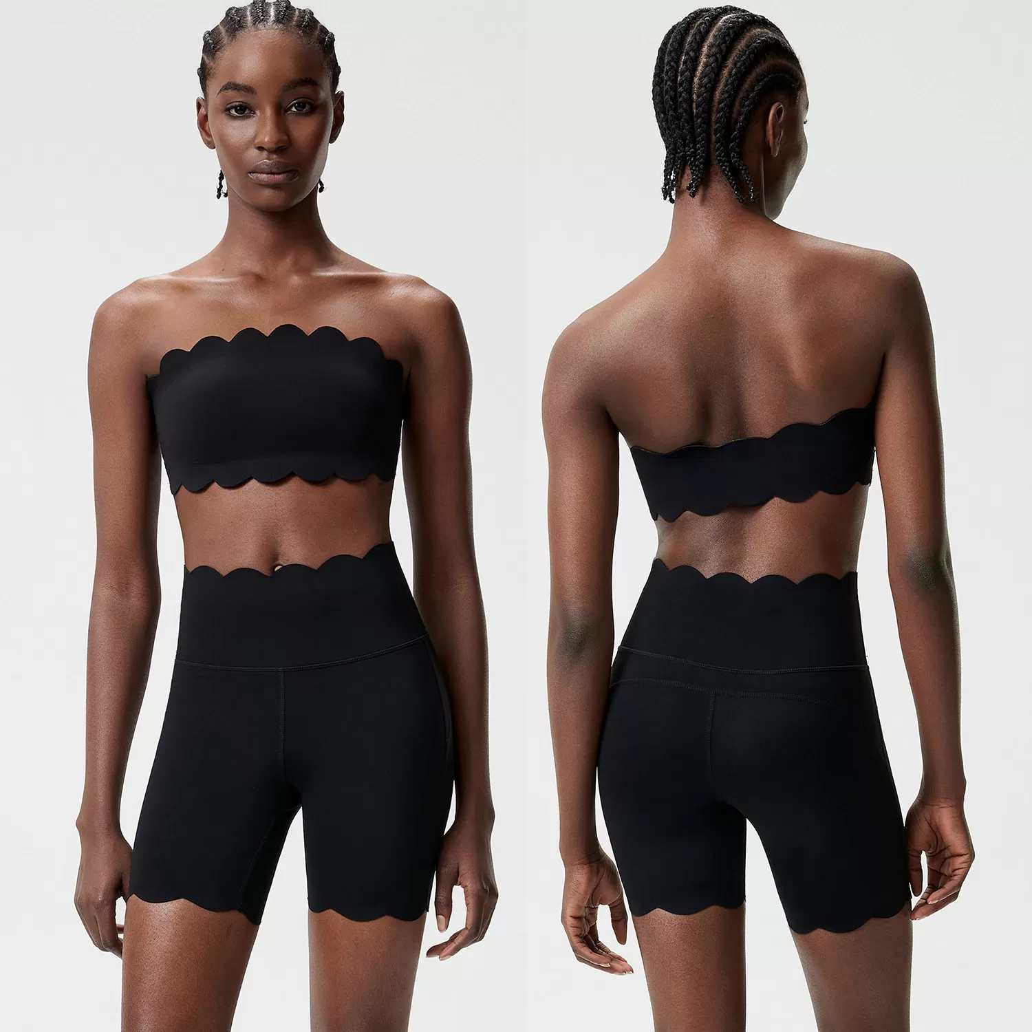 Women's Solid Yoga Gym Fitness Clothing Set Quick Dry Breathable Yoga Shorts Sports Bra Sets FGBYB608+LPH456