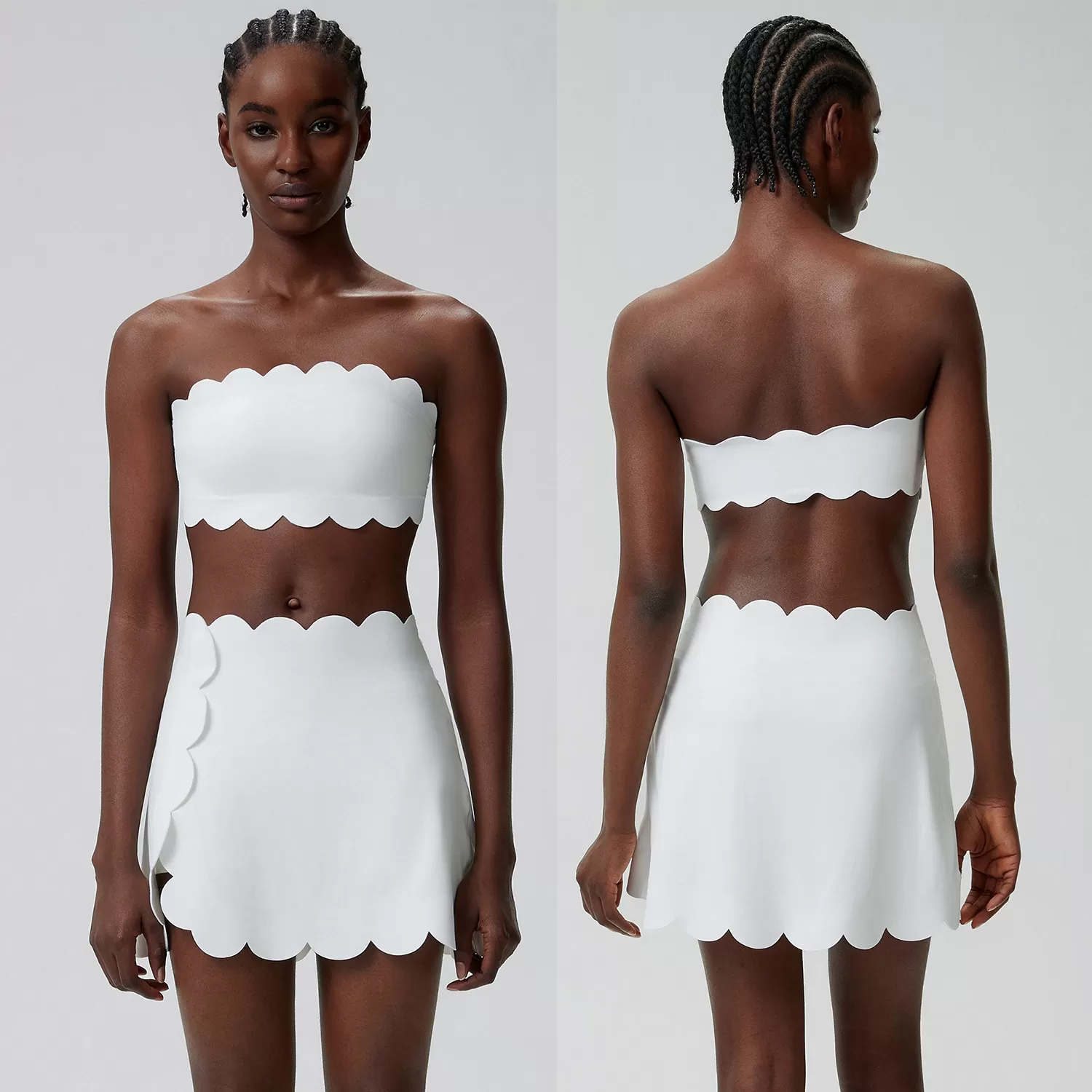 New Casual Yoga Set with Short Skirt with Pockets and Sports Bra for Workout Set FGBYB608+SP664