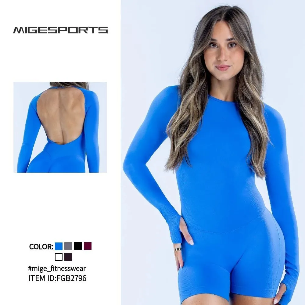 Gym Fitness Bodysuit Activewear Women Push up Shorts Yoga Jumpsuit Workout Clothes Seamless Sportswear FGB2796