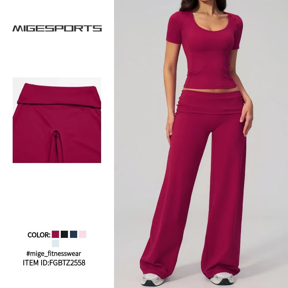 Yoga Sports Wear Fitness Yoga Outfits Slim-Fit Yoga Set Gym Women Workout Set FGBTZ5558