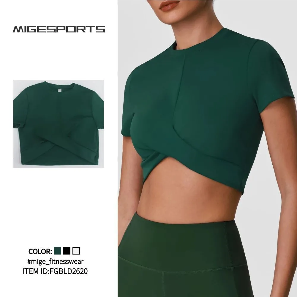 Sports Short-sleeved Women's Yoga Running Fitness Quick-drying Breathable Top FGBLD2620