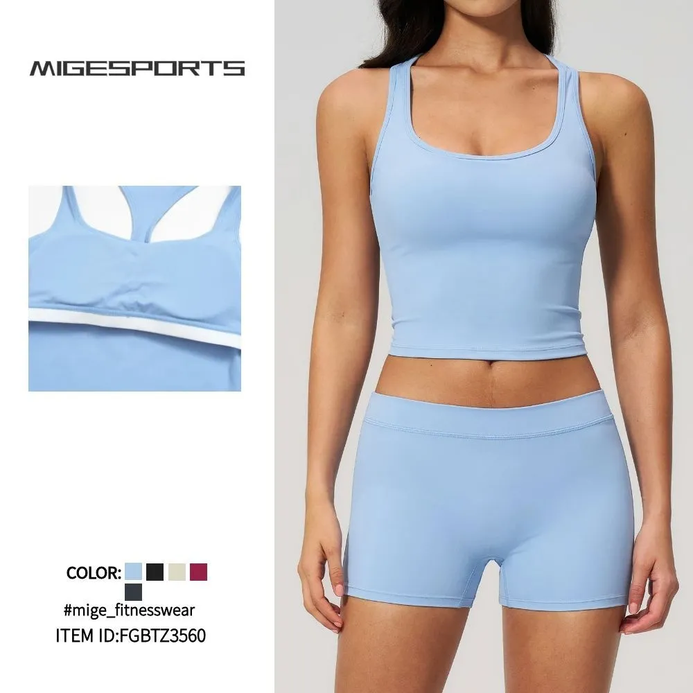 Women's Yoga Outfit 2 Piece Set Workout Athletic Shorts and Sports Bra Set FGBTZ3560