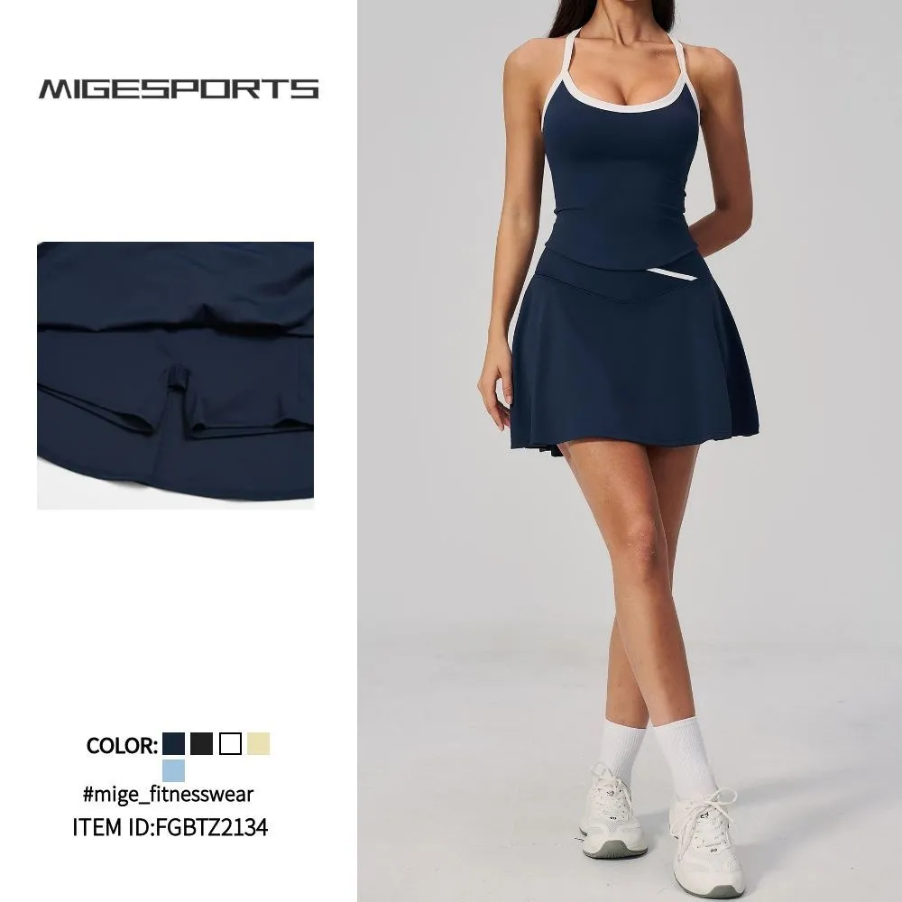 Women Workout Sports Skirt Suit Outdoor Running Sports Yoga Set Gym Set Yoga Sets for Tennis Yoga Wear FGBTZ2134