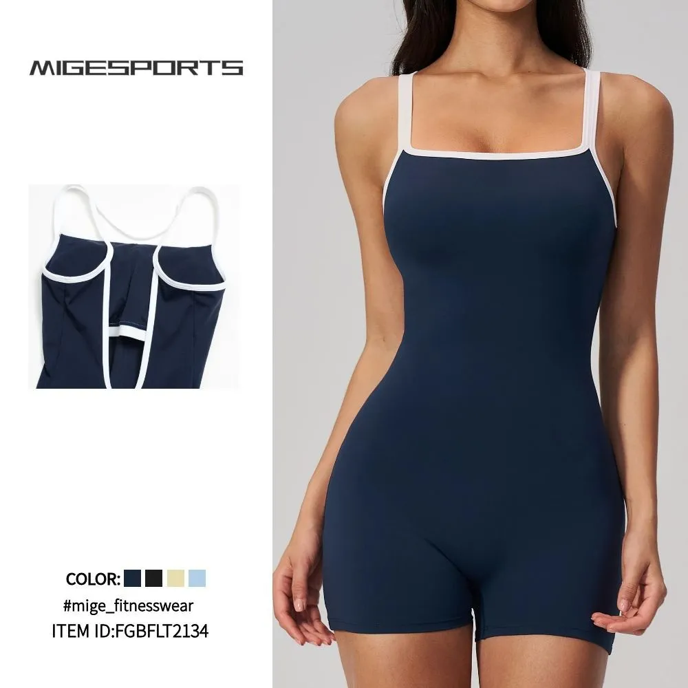 One Piece Sleeveless Backless Yoga Jumpsuit Quick Dry Fabric for Women Gym Workout Fitness FGBFLT2134