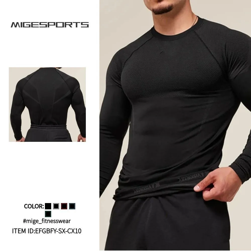 Running Workout Training Long Sleeve Gym Fitness Sports Top Men Long Sleeve for Gym EFGBFY-SX-CX10