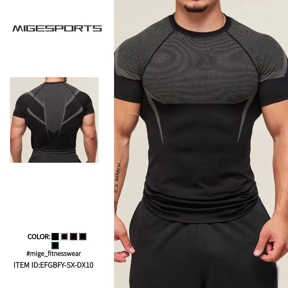 Spandex Polyester Quick Dry Running Fit T Shirt Workout Gym Sport Men T-shirt EFGBFY-SX-DX10