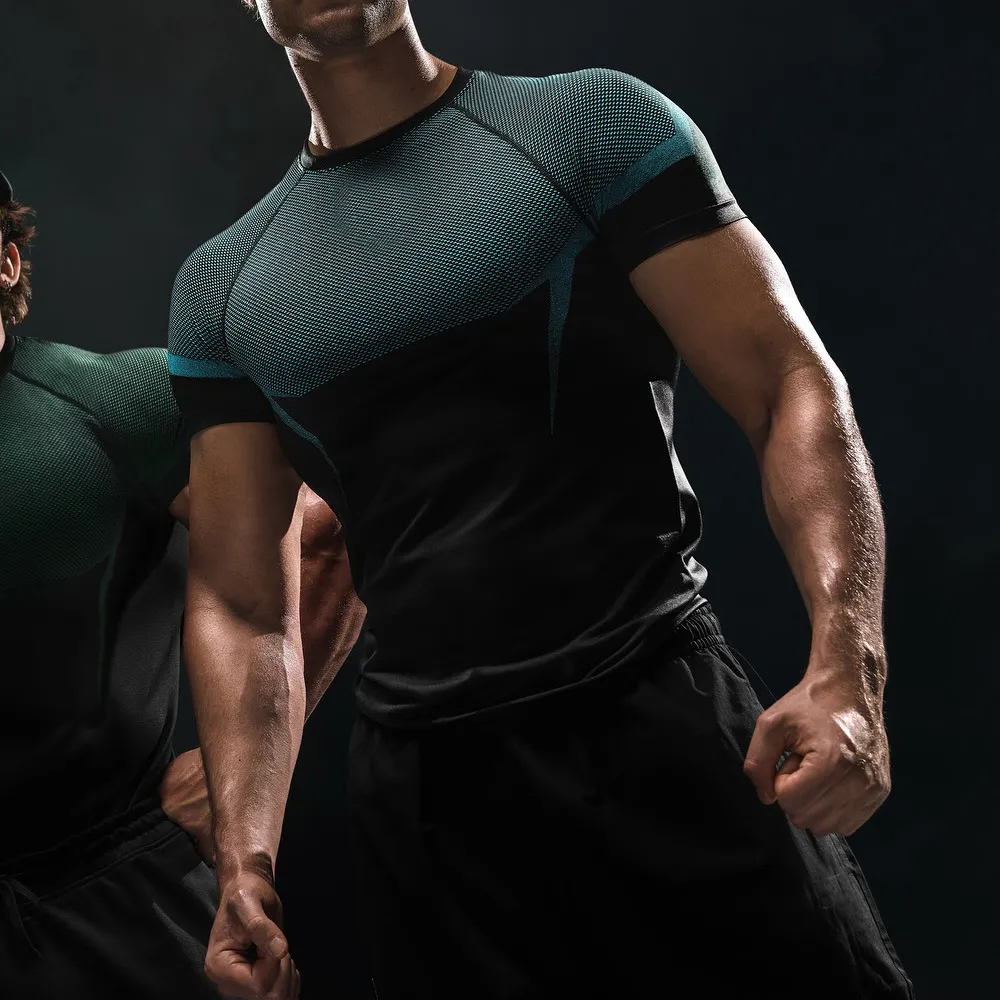 Spandex Polyester Quick Dry Running Fit T Shirt Workout Gym Sport Men T-shirt EFGBFY-SX-DX10