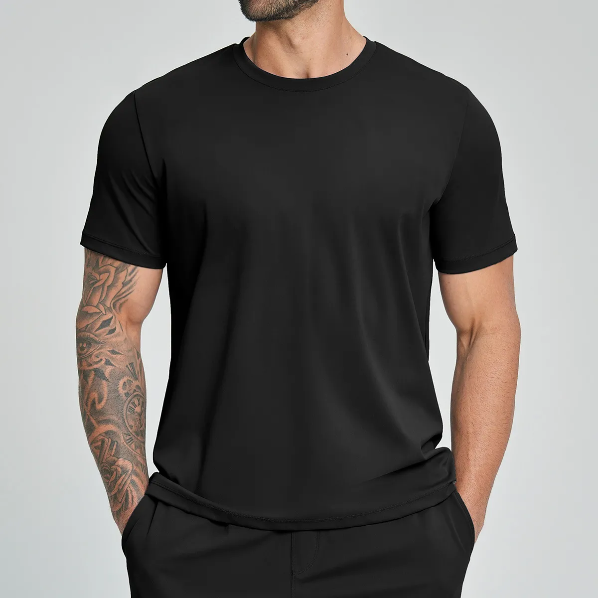 Men's Running Shirt Solid Color Short Sleeve Gym Sport Tees Fitness Workout Training EFGBDD-EDX5086