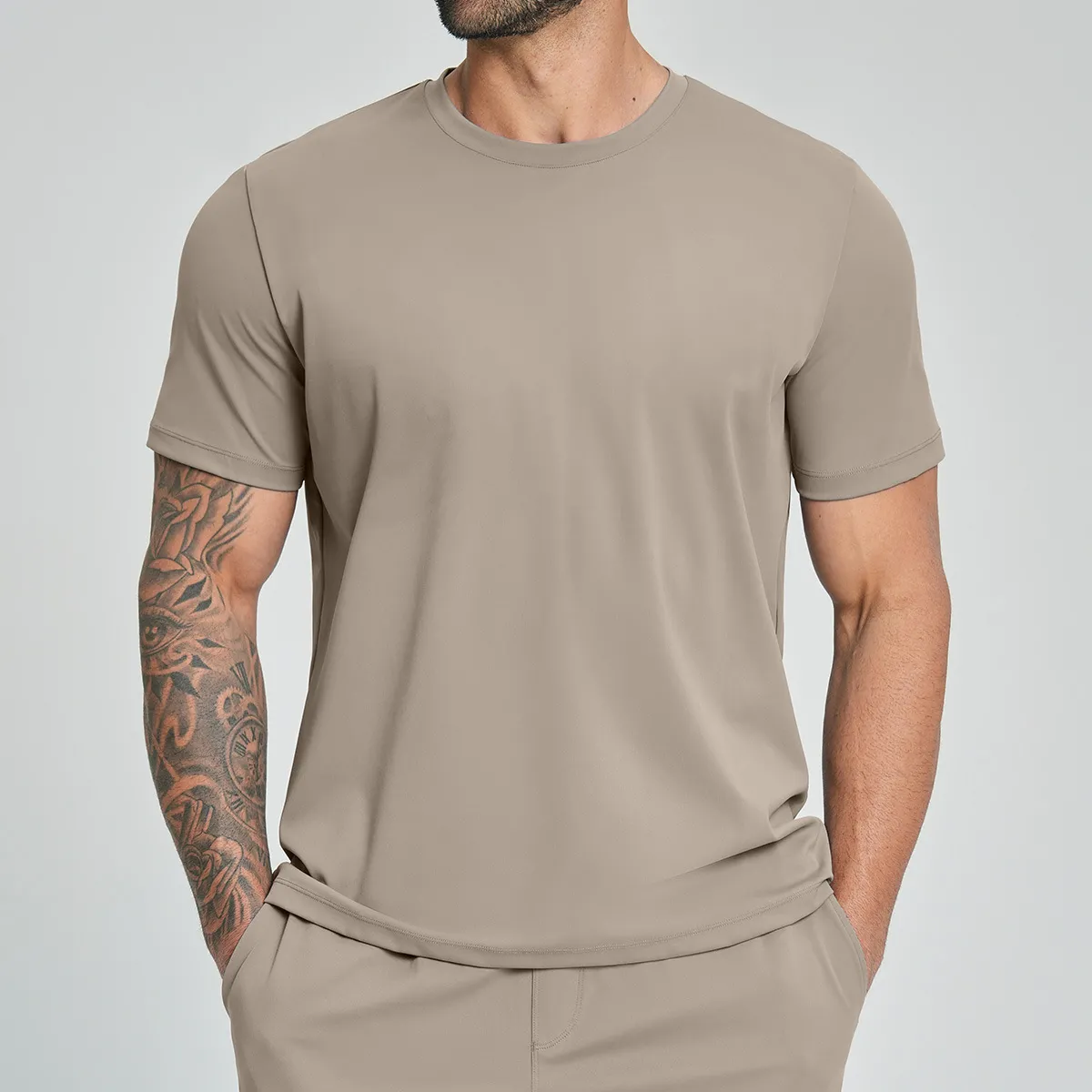 Men's Running Shirt Solid Color Short Sleeve Gym Sport Tees Fitness Workout Training EFGBDD-EDX5086