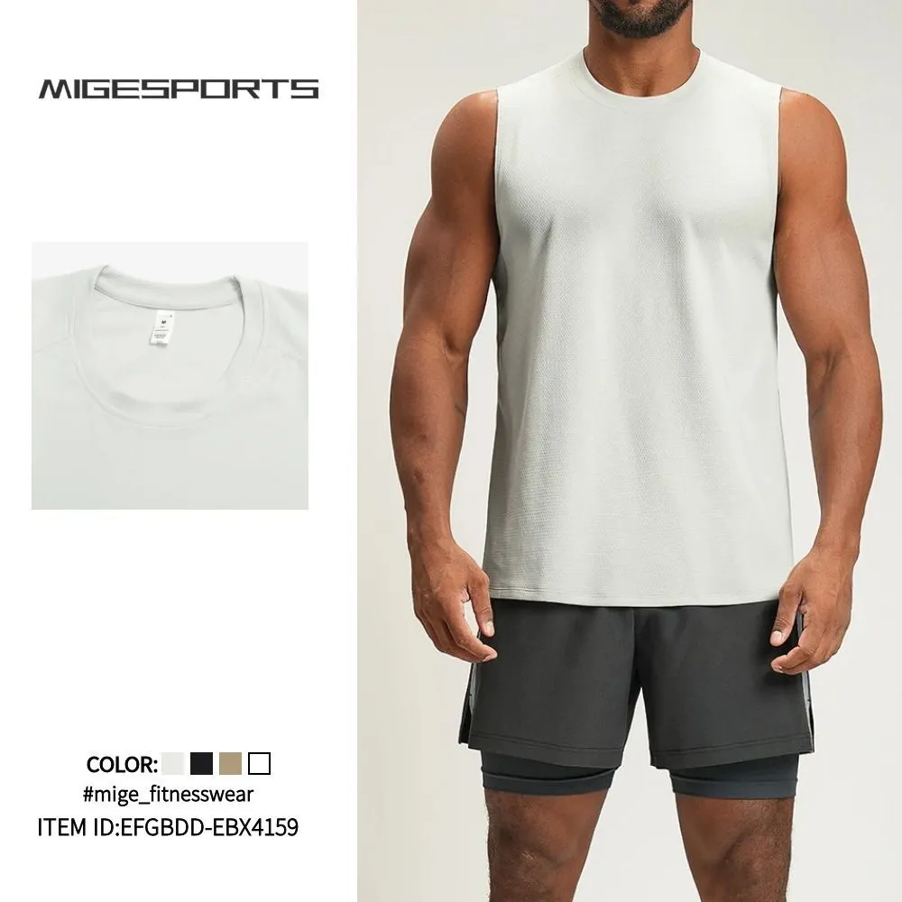 Men's Sporty Breathable Sleeveless Fitness Wear Sports Vest for Outdoor Running EFGBDD-EBX4159