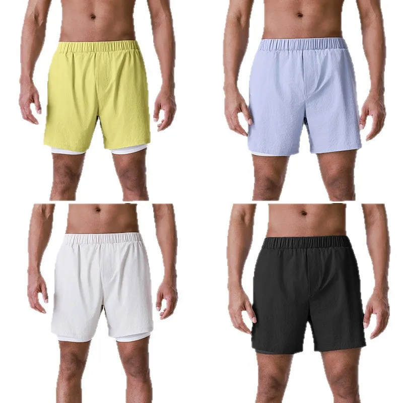 Men's Sports Shorts Training Quick Drying Running Fitness Active Wear Double Layer Running Gym Shorts UFGBSY-B137