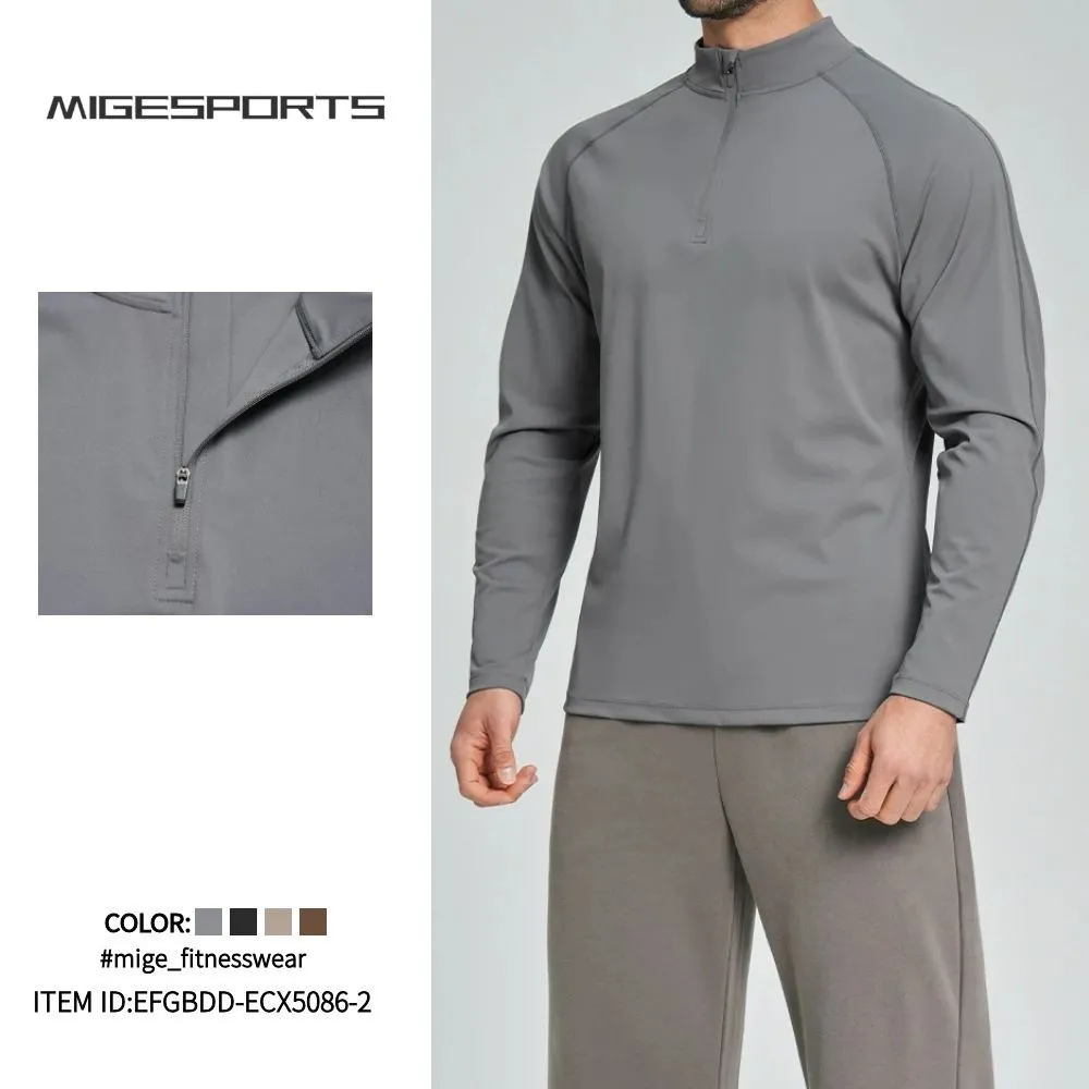 Men Active Quick Dry Crew Neck Athletic Running Gym Workout Tee Top Men Long Sleeve Gym t Shirt EFGBDD-ECX5086-2
