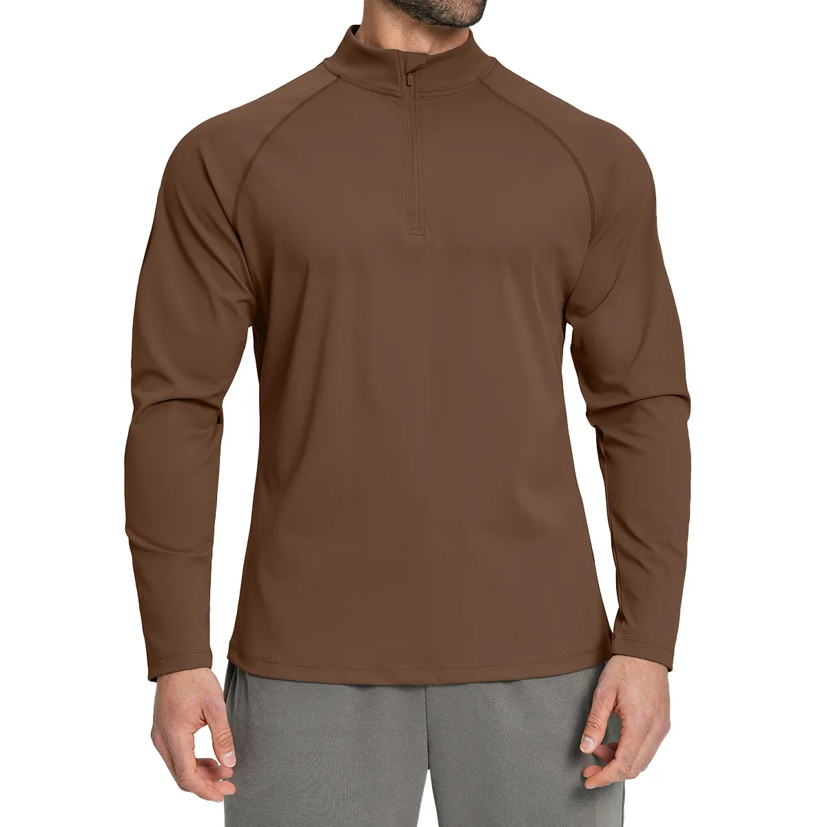Men Active Quick Dry Crew Neck Athletic Running Gym Workout Tee Top Men Long Sleeve Gym t Shirt EFGBDD-ECX5086-2