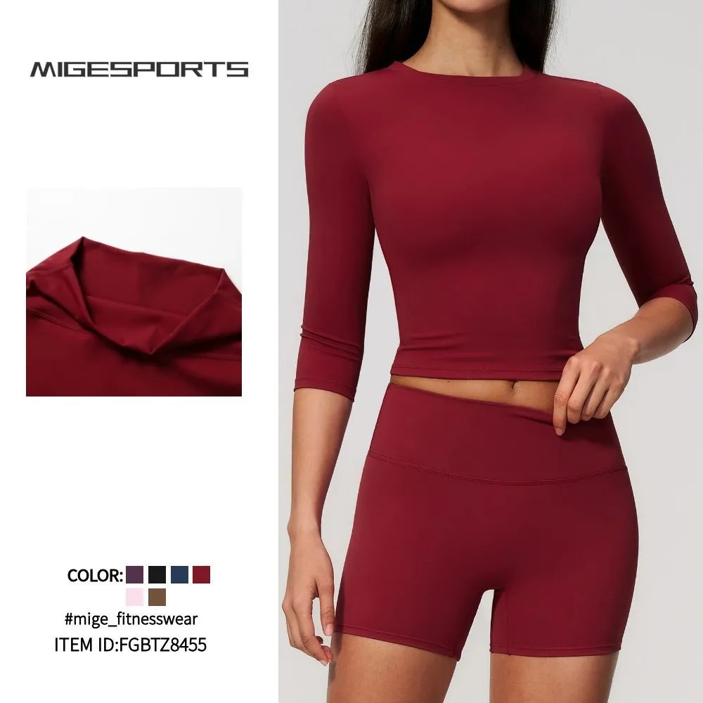 2Pcs Gym Wear Women's Yoga Set Sports Tops Shorts Yoga Suit Fitness Clothes Activewear Workout Sets FGBTZ8455