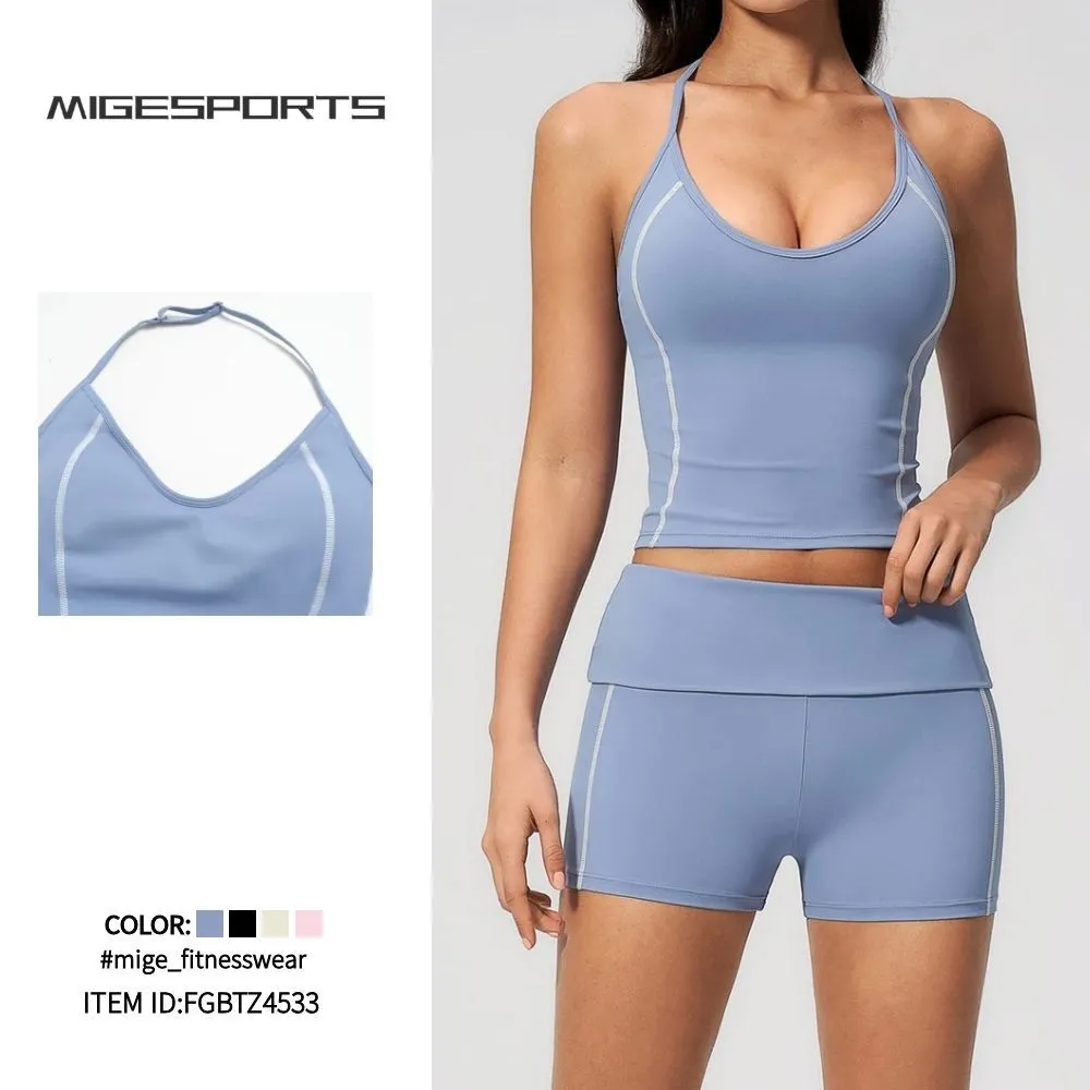 Breathable Yoga Wear Sports Singlets Shorts Sets Workout Yoga Sets for Women Fitness Yoga Wear FGBTZ4533