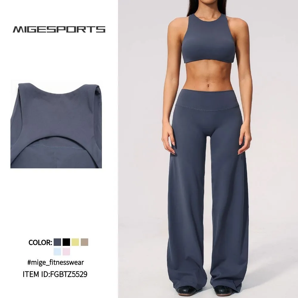 New Women 5PCS Yoga Set Workout Sportswear Gym Clothing Fitness High Quality Elastic Gym Sports Suits FGBTZ5529