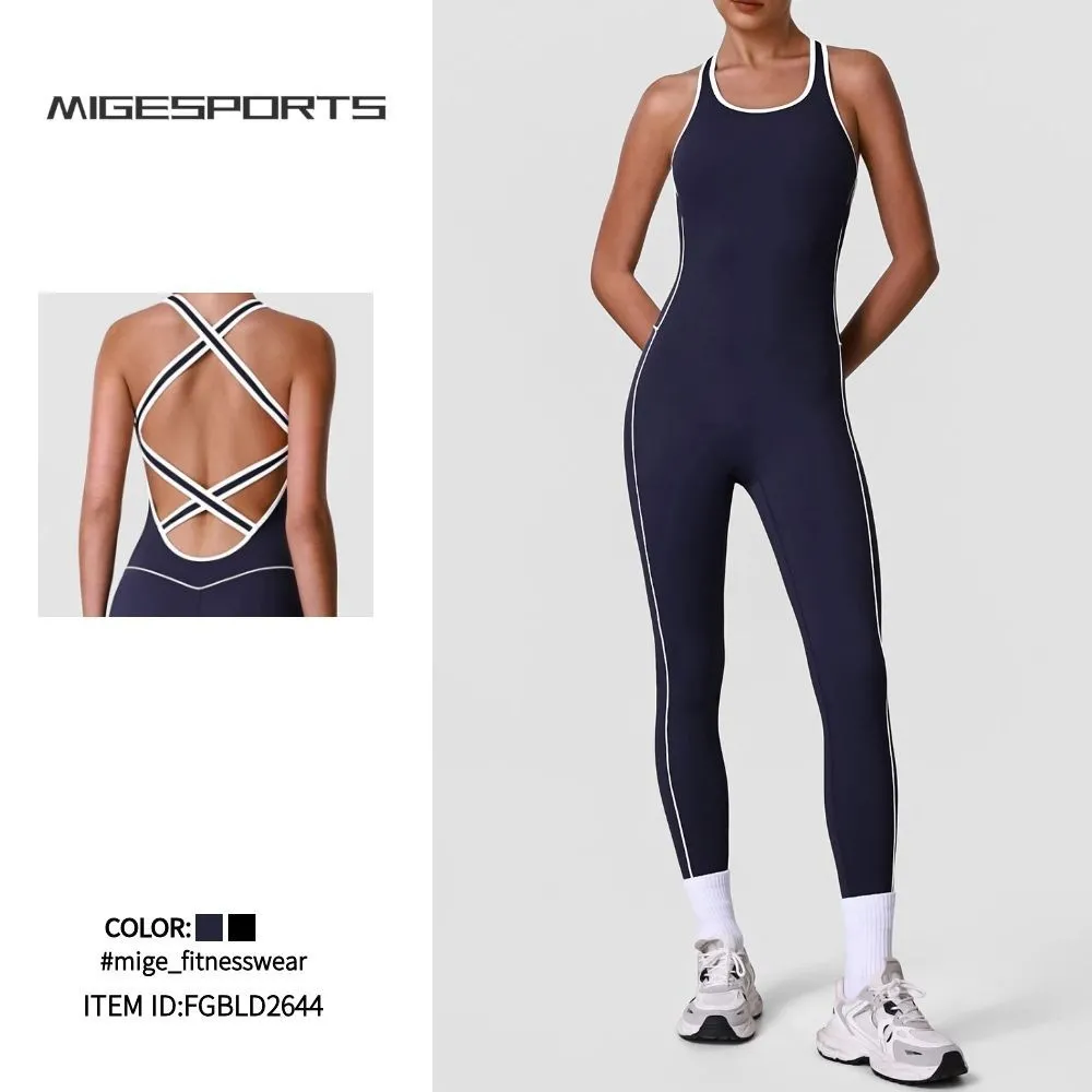 Gym Clothes Women Tummy Control Tight Sexy Yoga Fitness Wear One Pieces Bodysuit Sport Fitness Jumpsuit for Women FGBLD2644